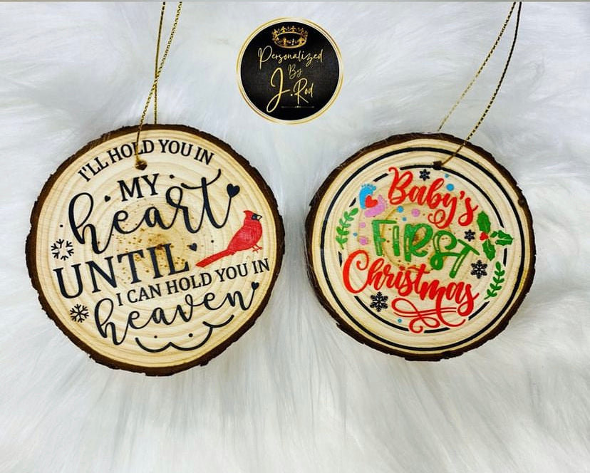 Wood slice Christmas Ornament