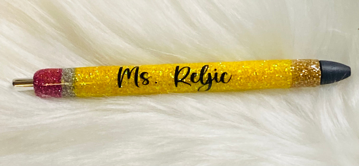Pencil Design Refillable Teacher Pen