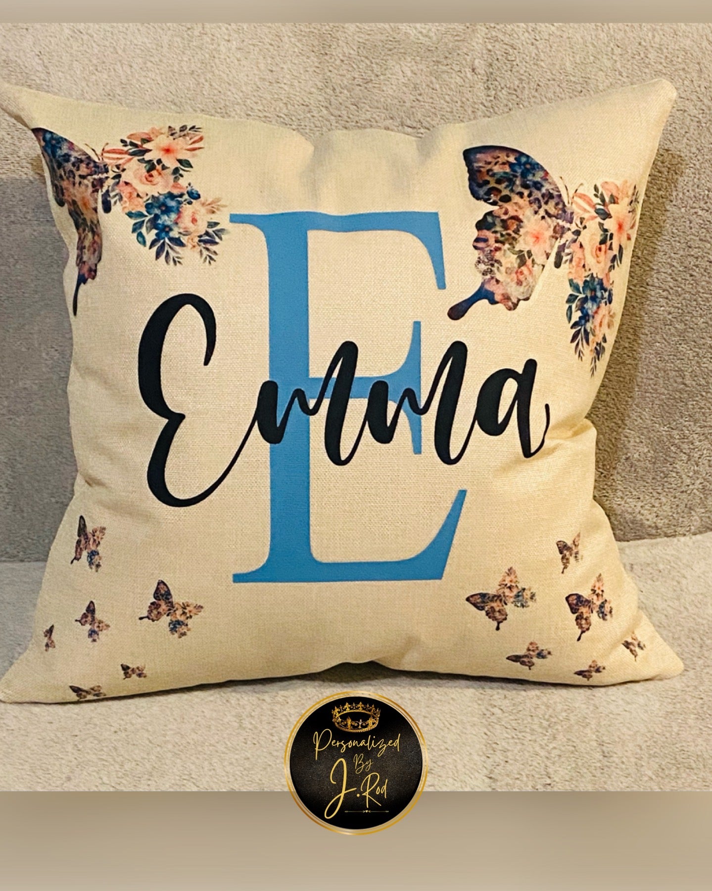 Butterfly Design Custom Throw Pillow