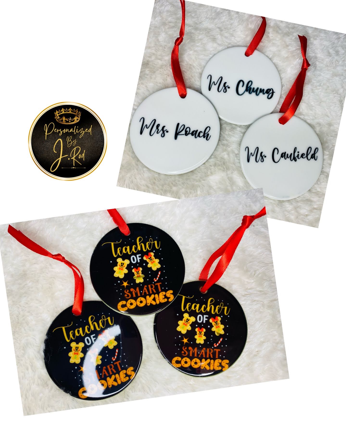 "Teacher of Smart Cookies" Ceramic Ornament