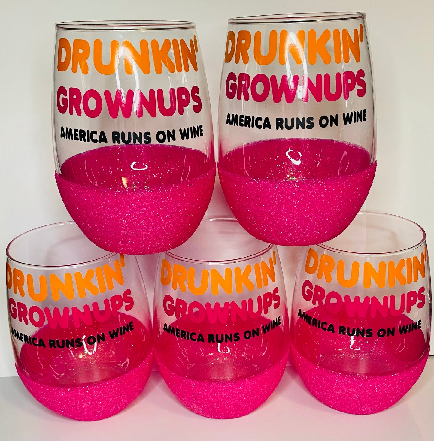 Drunkin Grownups Wine Glass