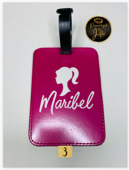 Barbie Theme Leather Luggage Tag Personalized By JRod