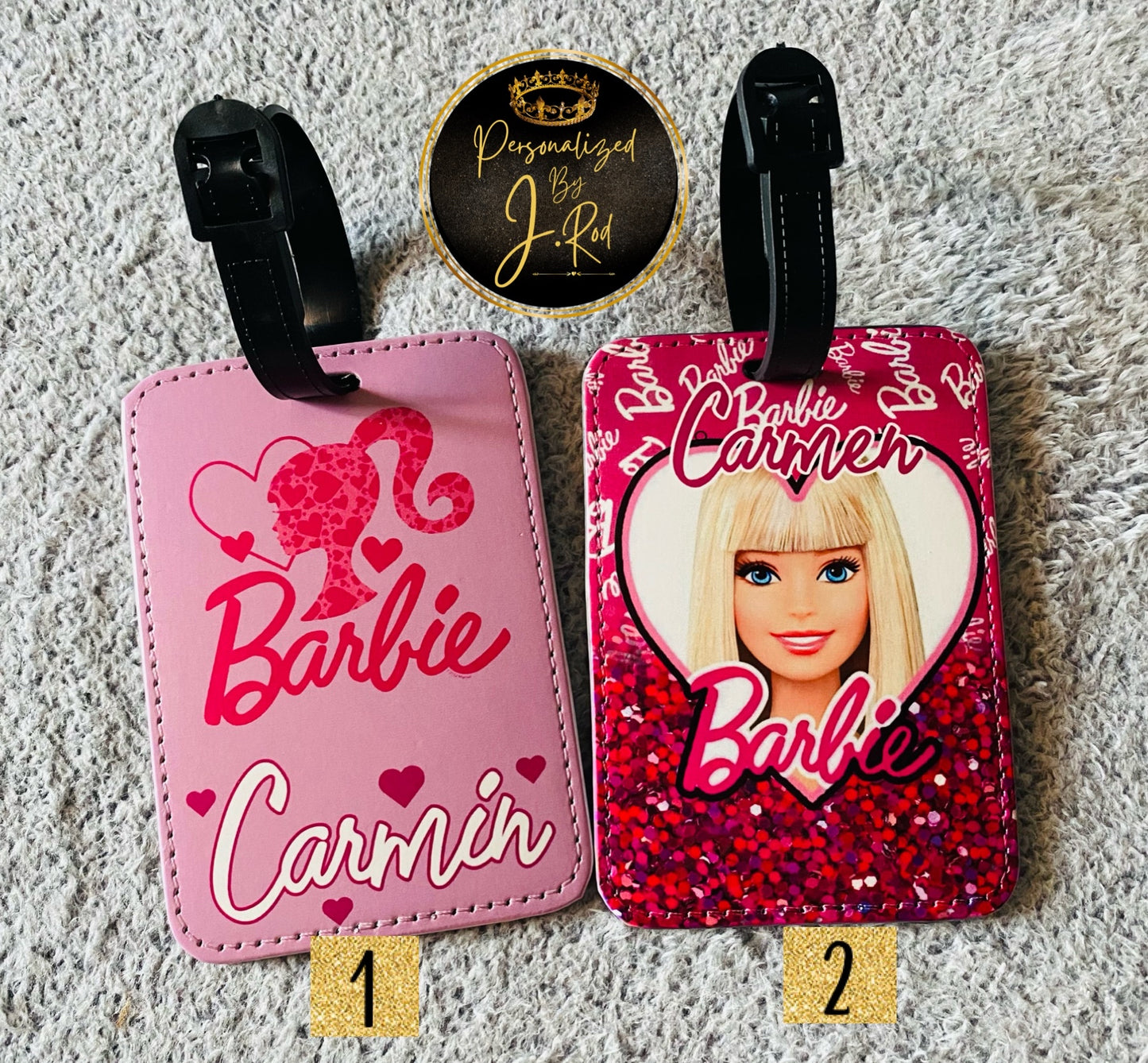 Barbie Theme Leather Luggage Tag